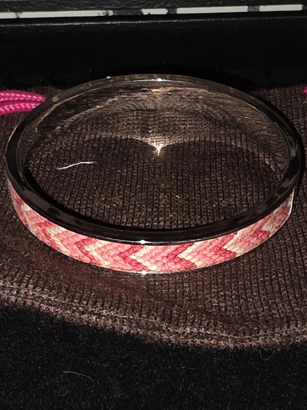 kate spade Pink Braided Inlay Pave Bow Accent Bangle Bracelet Set - Picture 6 of 8